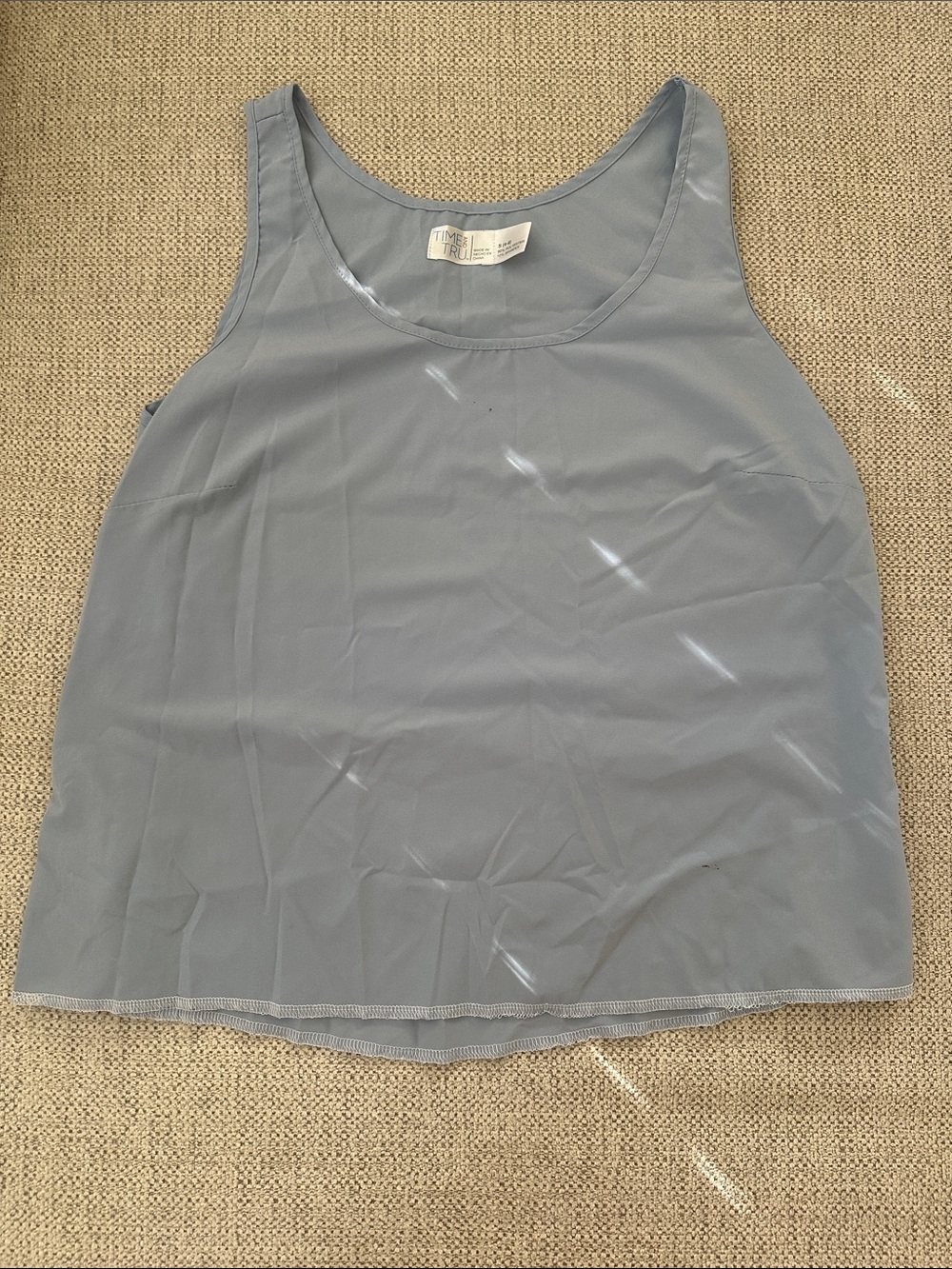Time and Tru Dusty Blue Scoop Neck Tank Top